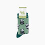 Panda Fluffy Bamboo Socks In Green, thumbnail 3 of 4