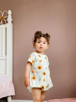 Sunflower Short Sleeve Summer Romper, 3 of 3