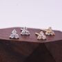 Very Tiny Three Dot Trio Stud Earrings, thumbnail 1 of 12