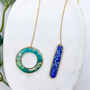 Aqua And Blue Threader Necklace, thumbnail 2 of 9
