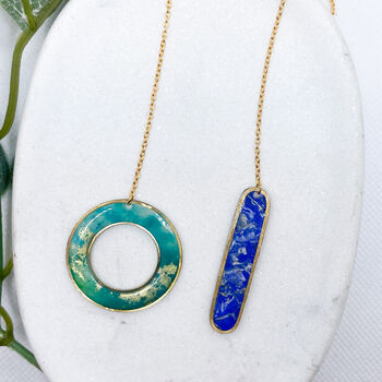 Aqua And Blue Threader Necklace, 2 of 9