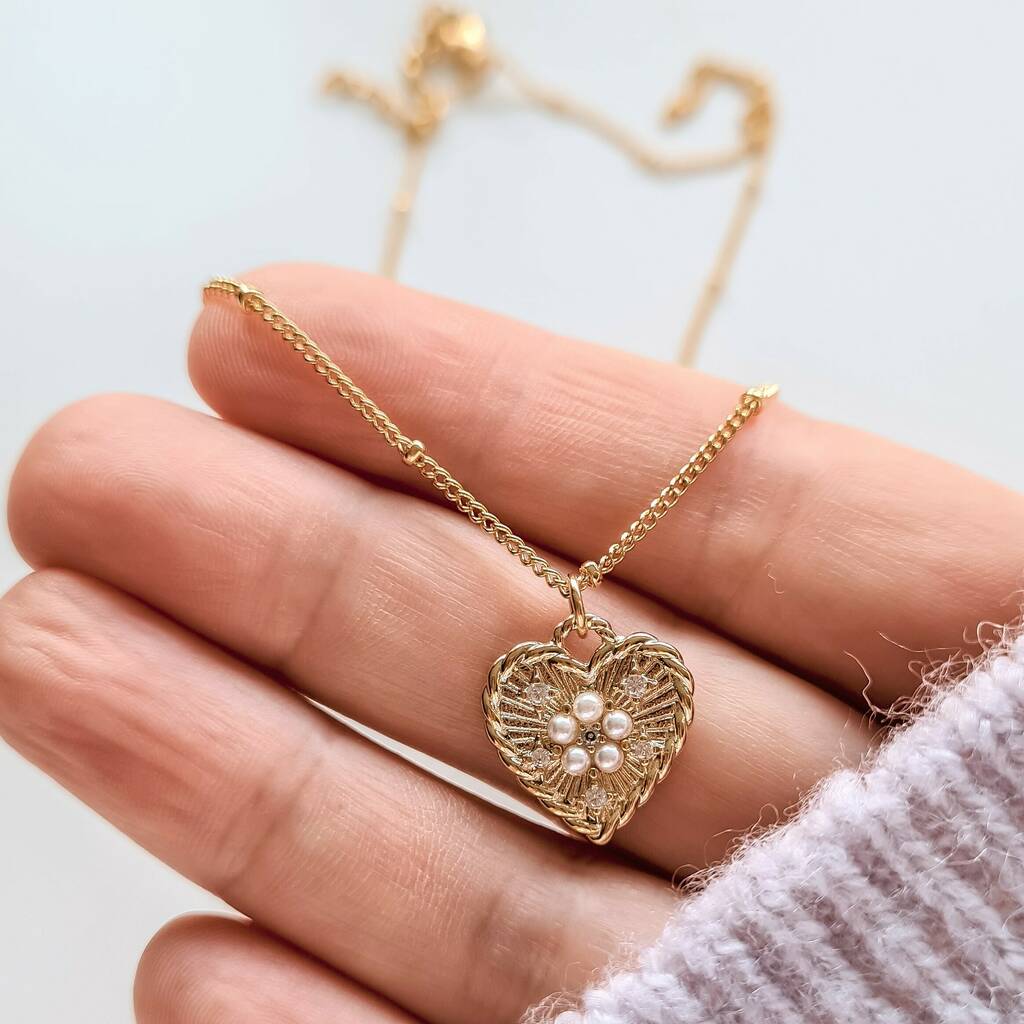 Dainty Heart Charm Layering Necklace, 1 of 3