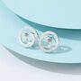 Hammered Swirling Circle Stud Earrings With Diamante, thumbnail 1 of 2