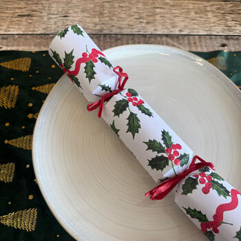 Botanical Holly White Christmas Cracker Set Of 12, 2 of 7