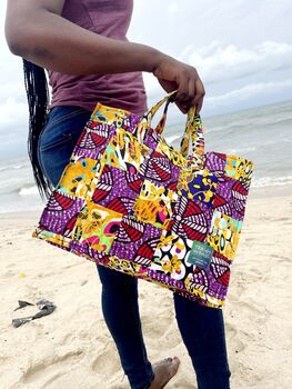 Recycled Tote Bag Made From Plastic Waste And Fabric Off Cuts, 3 of 4
