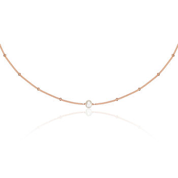 Rose/Silver/Gold Filled Satellite Single Pearl Choker, 5 of 7