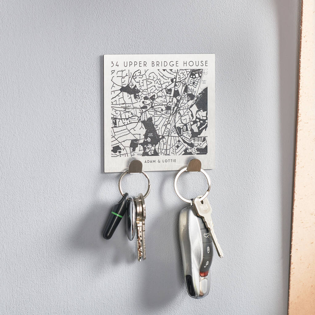 Personalised Map Location Couples Key Holder, 1 of 3