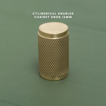Solid Satin Brass Knurled Kitchen Handles And Knobs, 4 of 12