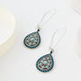 Blue And Turquoise Beaded Tear Drop Earrings, thumbnail 1 of 3