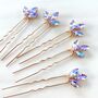 Set Of Five Lilac Crystal Hair Pins, thumbnail 1 of 4