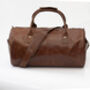 Personalised Barrel Style Brown Leather Holdall Unisex, thumbnail 11 of 12