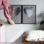 Two Hearts Personalised Metallic Map Pair Of Prints, thumbnail 4 of 7