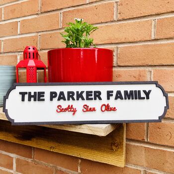 Personalised Anniversary Gift Family Wooden Roadsign, 2 of 5