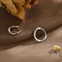 Sterling Silver Irregular Shaped Minimalist Huggie Hoop Earrings, thumbnail 5 of 11