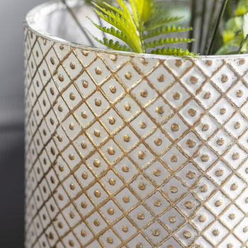 Set Of Two Decorative White And Gold Planters, 2 of 2