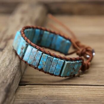 Handmade Chakra Healing Stone Turquoise Bracelet, 5 of 8