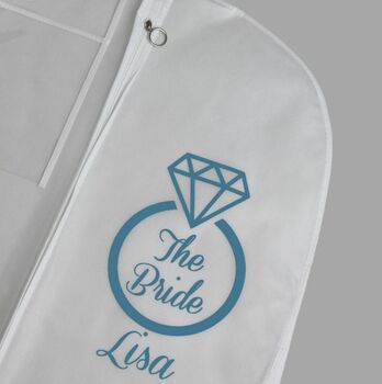 Personalised Wedding Dress Cover Bag, 2 of 12