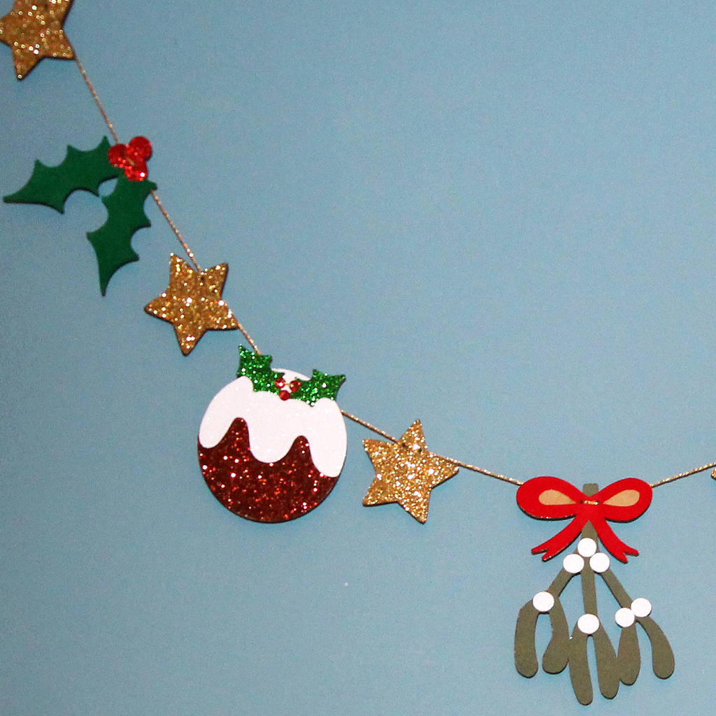 Sparkly Christmas Garland By Nickynackynoo Notonthehighstreet Sparkly Christmas Garland