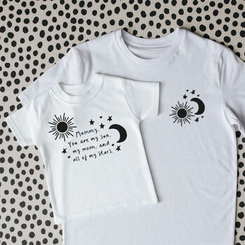 Matching Daddy And Me Sun, Moon Stars T Shirt Set, 3 of 9