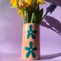 Flower Hand Painted Cylinder Vase, thumbnail 1 of 7