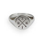 Family Initials Large Silver Signet Ring, thumbnail 9 of 10