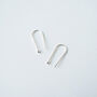Small Arc Earrings In Silver, thumbnail 3 of 5