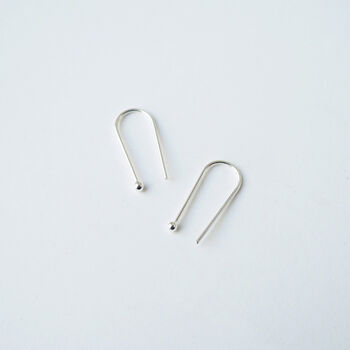 Small Arc Earrings In Silver, 3 of 5