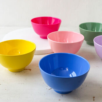Small Melamine Bowl Multicolour Set Of Six, 3 of 4