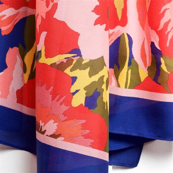 Secret Garden Navy Silk Scarf, 3 of 7