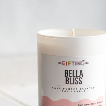 Bella Bliss Soy Wax Candle – Vanilla Floral Musk Home Fragrance, 4 of 6