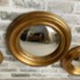 34cm Gold Convex Wall Mirror Porthole Fisheye Design, thumbnail 3 of 6
