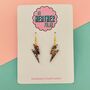 Rainbow Glitter Lightning Bolt Earrings Small And Large, thumbnail 2 of 2