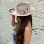 Hand Embroidered Floral Wool Fedora, thumbnail 5 of 12