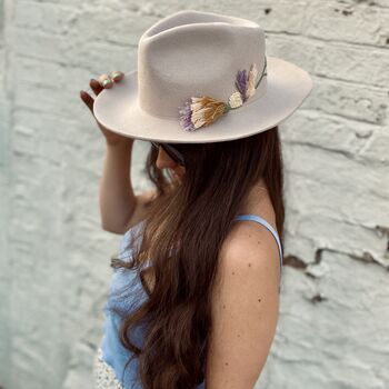 Hand Embroidered Floral Wool Fedora, 5 of 12