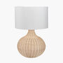 Natural Rattan Table Lamp Complete With Linen Shade, thumbnail 2 of 7