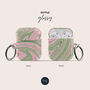 Pink And Green Marble Air Pod Case With Keychain, thumbnail 4 of 6