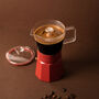 Naples Glass Espresso Maker In Cherry Red, thumbnail 1 of 5