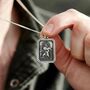 Large Dog Tag St Christopher Silver Necklace, thumbnail 1 of 12