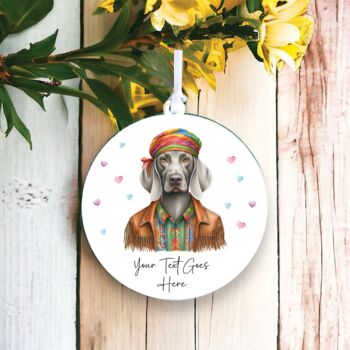Personalised Weimaraner Hippie Dog Decoration, 2 of 2