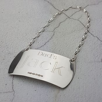 Personalised Fathers Day Decanter Label Sterling Silver, 4 of 8