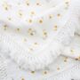 Buttercup Floral Pure Cotton Muslin Tassel Baby Blanket, thumbnail 1 of 2