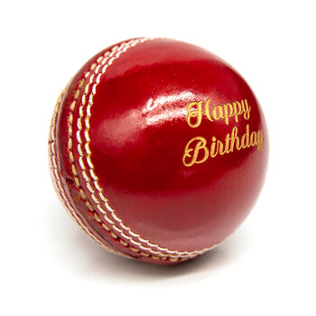 Engraved Cricket Ball Happy Birthday Ball, 2 of 3