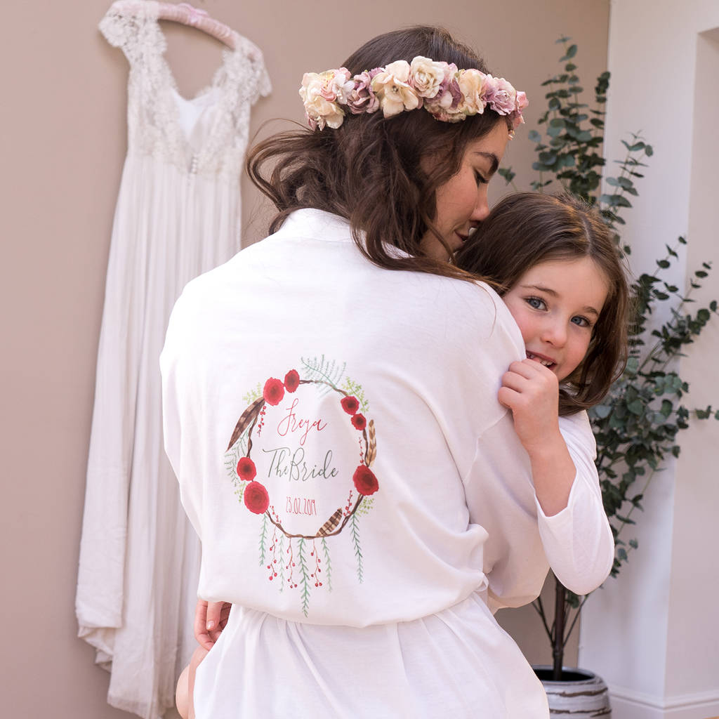 Personalised Winter Wedding Flower Girl Dressing Gown By Sparks