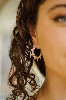 Meeting At Dawn Silver Or Gold Plated Earrings, 2 of 4