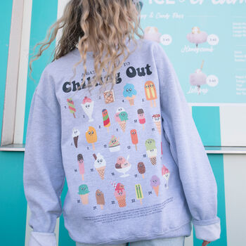 Chilling Out Women's Ice Cream Guide Sweatshirt, 2 of 4