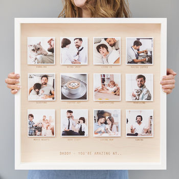 Personalised Amazing Dad Wooden Framed Photo Print, 4 of 9