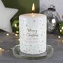 Personalised 'Merry Christmas' Snowflake Pattern Candle, thumbnail 5 of 7