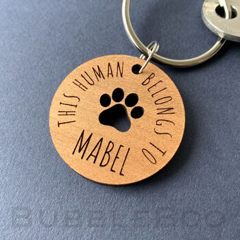 Personalised Dog Lover Key Ring. This Human Belongs To, 6 of 7