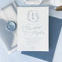 Crest Monogram Wedding Invitations, thumbnail 4 of 6