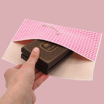 Reusable Organic Gingham Eco Envelope Tall | Candy Pink, 4 of 4